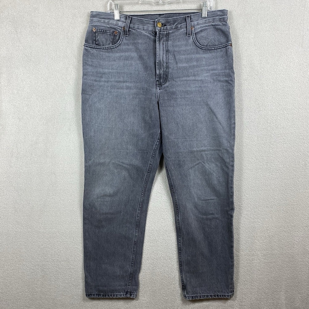 B Sides Relaxed Fit High Waisted Jeans Womens 36x28 Gray Light Wash 100% Cotton